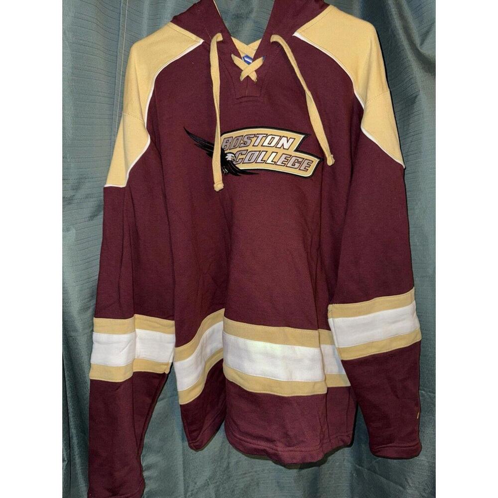 Champion Authentic Men’s Boston College Hooded Lace Up Hockey Jersey XL - 2000’s